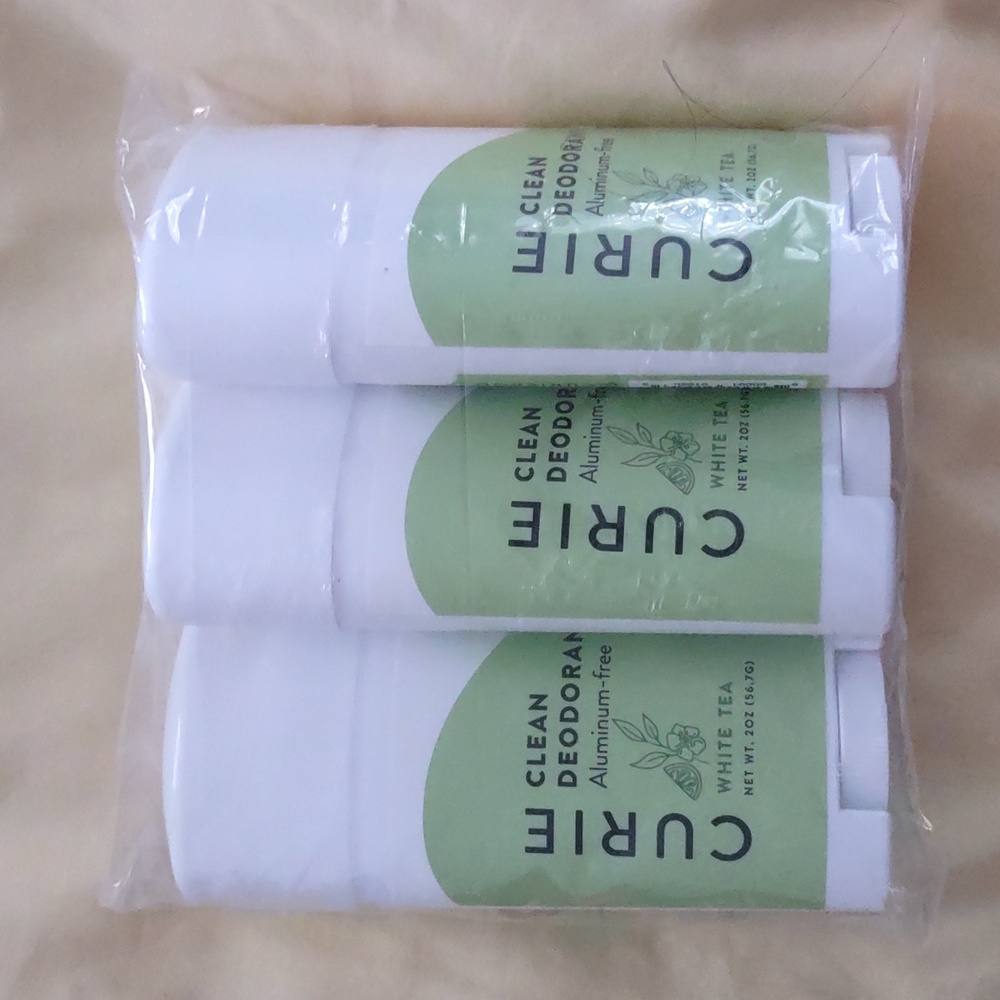 Curie Deodorant Natural Deodorant, Brand New 3-Pack White Tea